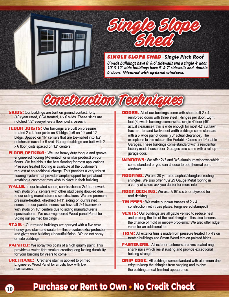Backyard Portable Buildings Brochure page 10