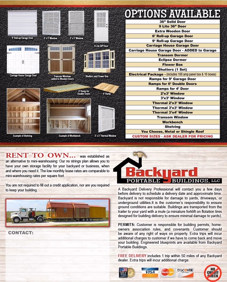 Backyard Portable Buildings Brochure page 12