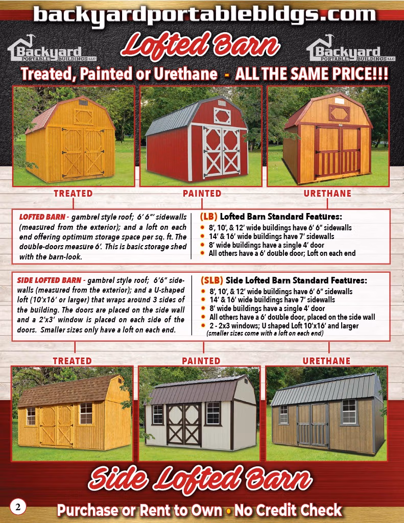 Backyard Portable Buildings Brochure page 2