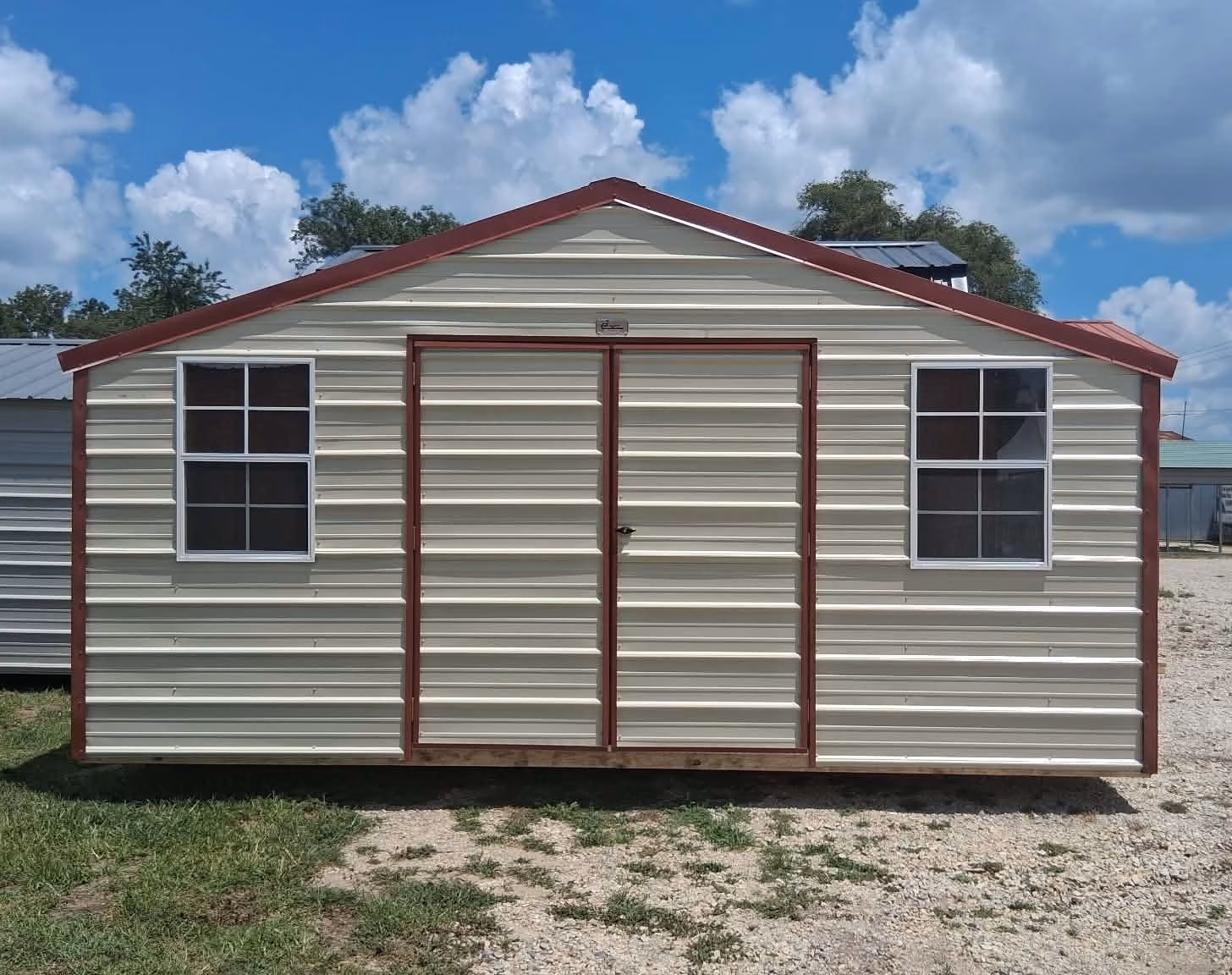 10x16 Side Value Shed Backyard Buildings BYB trimmed