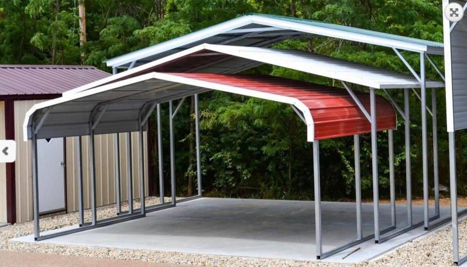 3 Different roof styles on carports