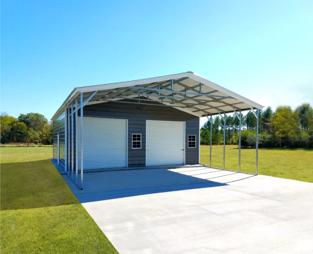 30x50x9 Combo Unit Freedom Sheds & Carports-30x45x14 Combo Unit - Eagle Carports-20x25x9 Eagle Custom Metal Garage - #293-20x25x9 Metal Workshop - Eagle Featured Building 294-Eagle Carport and Building Gallery