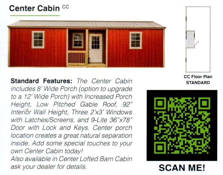 Center Cabin - Premier-Premier Shed Garage Cabin Barn