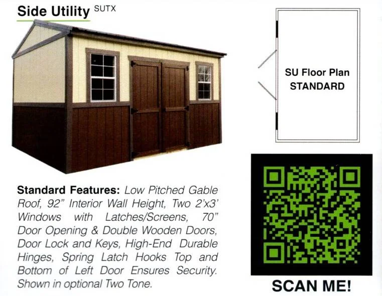 Side-Utility Premier Portable Buildings available at Freedom Sheds & Carports