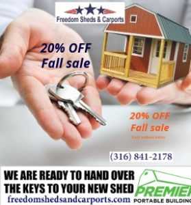 Premier Sheds Garages Cabins mini barns Fall Sale