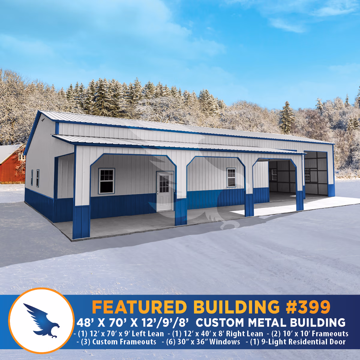 Eagle 48x70x12x9x8 Custom metal building