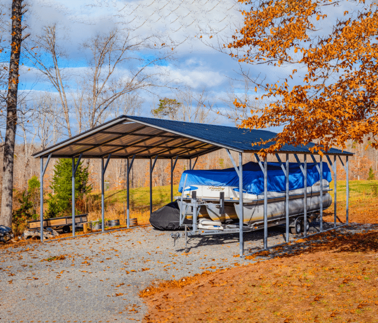 Eagle Vertical Carport over boat