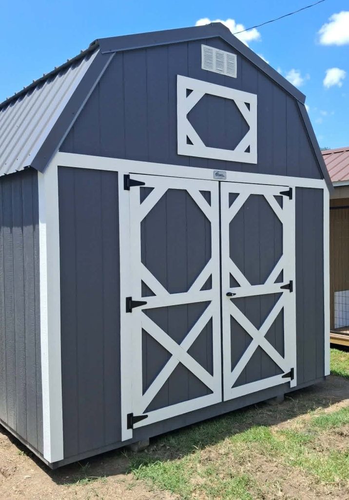 10x12 Painted Lofted Barn Backyard Buildings BYB trimmed