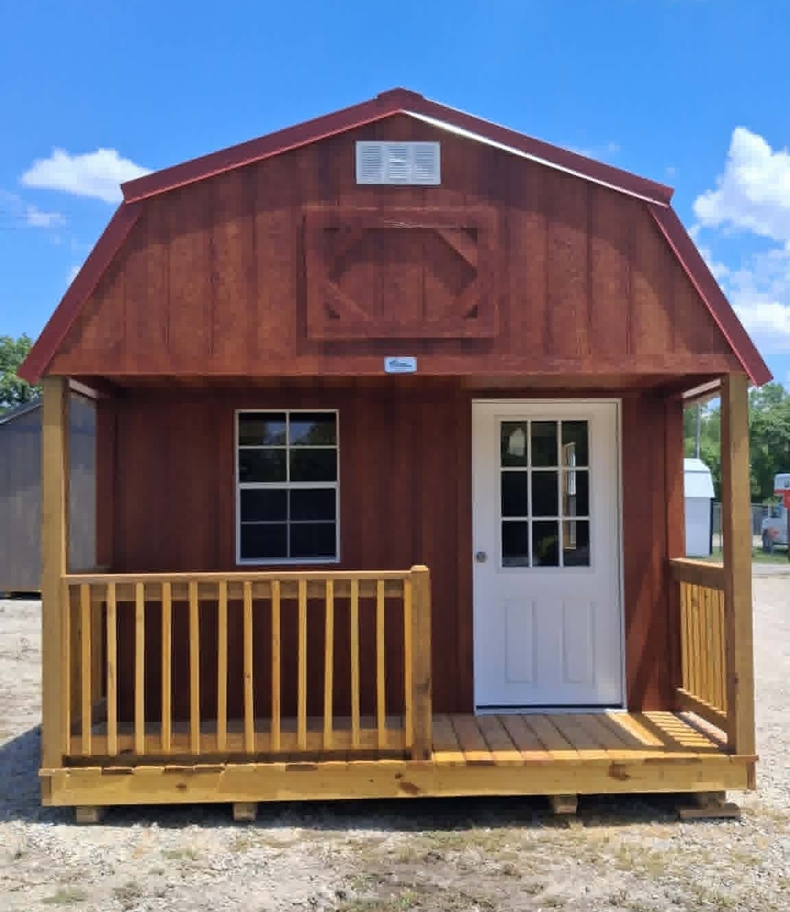 12x24 Urethane Lofted Barn Cabin Backyard Buildings BYB trimmed